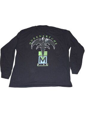 Vintage Queensryche Empire Long Sleeve Black Logo T-Shirt Men's XL No Tag